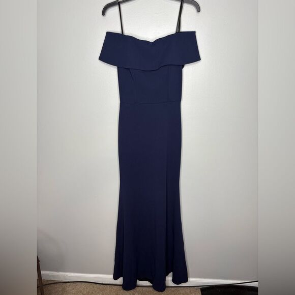 Betsy & Adam Off The Shoulder Fit And Flare Dress NWT - Picture 2 of 4